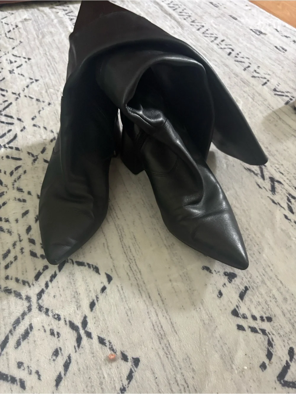 Marc Fisher Black Over-the-Knee Pointed Toe Block Heel Boots for Women